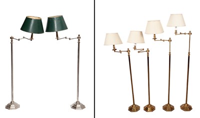 Lot 8 - Associated Pair of Chromed Metal Swing-Arm...