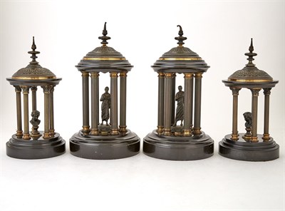 Lot 1064 - Two Pairs of Gilt-, Patinated-Bronze and...