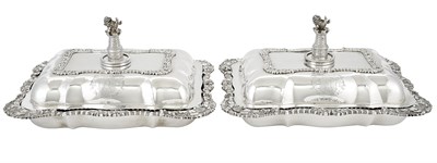 Lot 1034 - Pair of George IV Sterling Silver Covered...