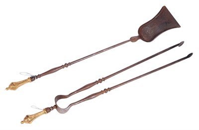 Lot 1156 - Louis XV Ormolu-Mounted Steel Fire Tongs and...