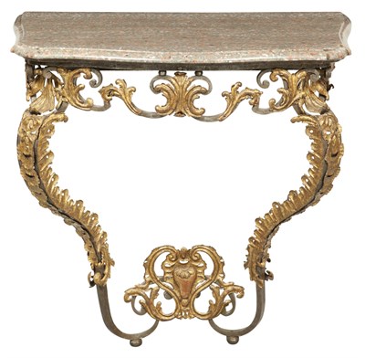 Lot 1182 - Louis XV Wrought-Iron and Gilt-Metal Console...