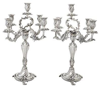 Lot 1189 - Pair of French Rococo Style Silvered-Bronze...