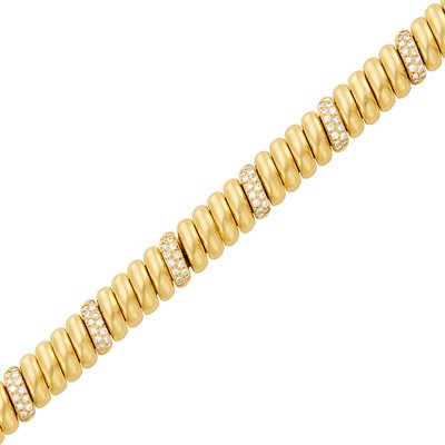 Lot 172 - Cartier Gold and Diamond Bracelet