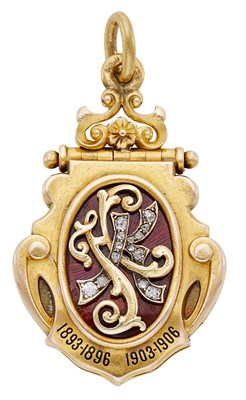 Lot 8 - Fabergé Jeweled Two-Color Gold and Enamel...