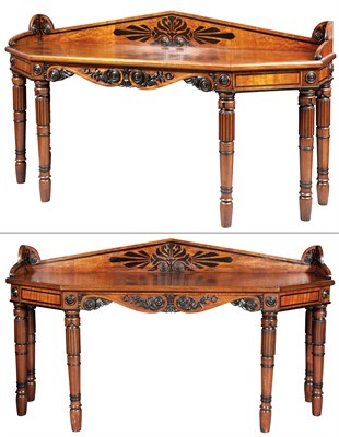 Lot 357 - Pair of Regency Inlaid Mahogany, Ebony and...