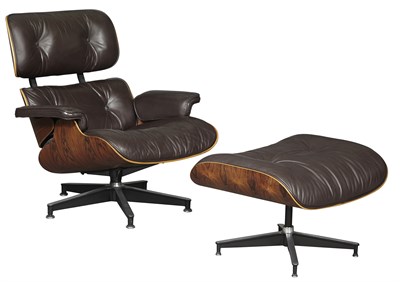 Lot 240 - Charles and Ray Eames Rosewood and Leather...