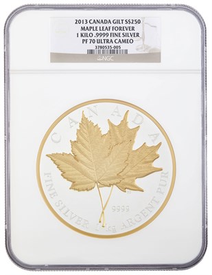 Lot 77 - Canada 2013 One Kilo Silver Maple Leaf Forever...