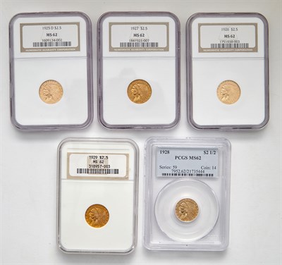 Lot 49 - United States Five $2 1/2 Indian Head NGC...