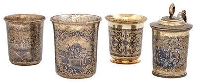 Lot 62 - Russian Silver-Gilt and Niello Covered Cup and...