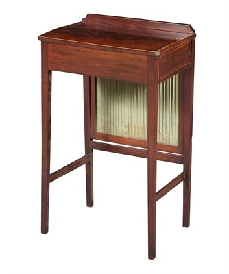 Lot 211 - George III Inlaid Mahogany Writing Table with Firescreen
