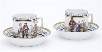 Lot 289 - Pair of Russian Style Porcelain Cups and...