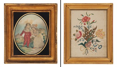 Lot 33 - Two George III Framed Needlework Pictures...