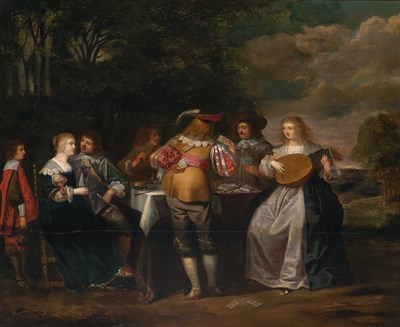 Lot 16 - Attributed to Gonzales Coques Company at Play...