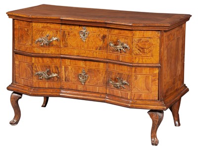Lot 332 - Continental Baroque Inlaid Walnut Commode...