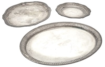 Lot 207 - Three Continental Silver Trays Comprising an...