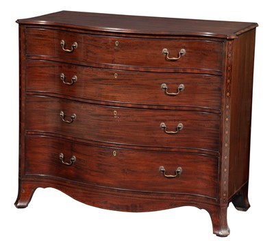 Lot 260 - Federal Inlaid Mahogany Serpentine Chest...