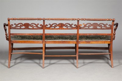 Lot 278 - Classical Figured Maple Settee Pennsylvania,...