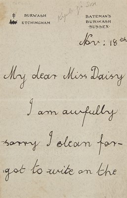 Lot 84 - KIPLING, RUDYARD Group of letters and...
