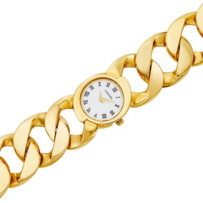 Lot 185 - Verdura Gold 'Curb Link' Bracelet-Watch