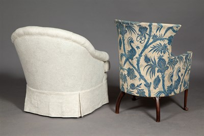 Lot 199 - Upholstered Club Chair Together with an...