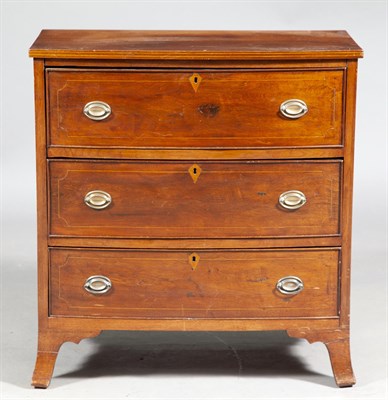 Lot 205 - Federal Inlaid Walnut Chest of Drawers Height...