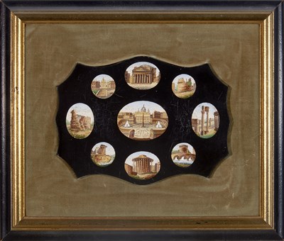 Lot 1068 - Italian Micromosaic Paperweight with Views of...