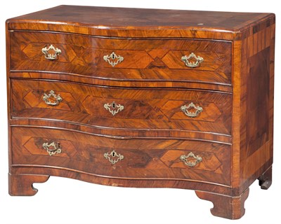 Lot 263 - Continental Inlaid Walnut Serpentine Commode...