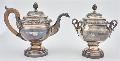 Lot 1229 - American Silver Teapot and Covered Sugar Bowl...