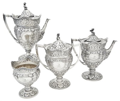 Lot 105 - American Coin Silver Tea Service George W....