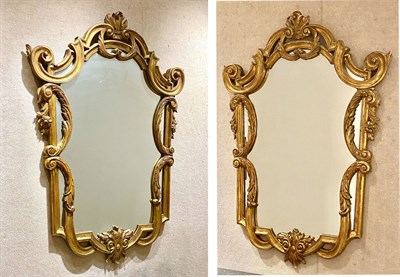 Lot 322 - Pair of Baroque Style Giltwood Mirrors Height...
