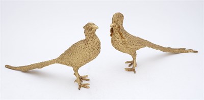 Lot 298 - Pair of Gilt-Metal Figures of Pheasants Height...
