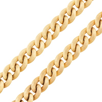 Lot 1040 - Pair of Gold Curb Link Bracelets
