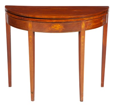 Lot 263 - Federal Style Inlaid Mahogany Demilune...