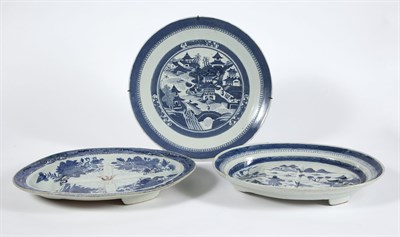 Lot 197A - Three Chinese Blue and White Export Porcelain...