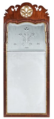 Lot 194 - Queen Anne Style Walnut and Parcel Gilt Mirror...