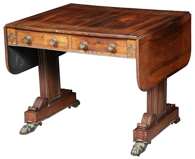 Lot 192 - George IV Rosewood and Brass-Inlaid Sofa Table...