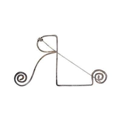 Lot 86 - Alexander Calder Silver and Steel 'RL' Pin