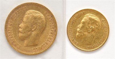 Lot 84 - Russia 1898 5 and 10 Rubles Attractive and...