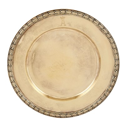 Lot 36 - Russian Silver-Gilt Dinner Plate Grachev, with...