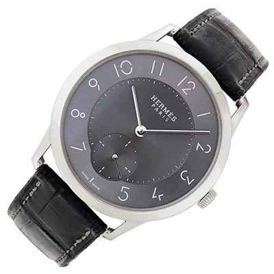 Lot 49 - Hermès Gentleman's Stainless Steel 'Slim D' Wristwatch, Ref. CA2.810
