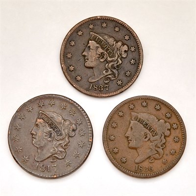 Lot 40 - United States Coronet Large Cent Group Nice...