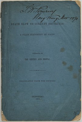 Lot 62 - [CHINA-CURIOSA] [MATEER, C.W.] Death blow to...