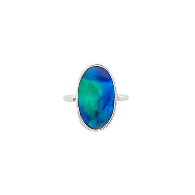 Lot 43 - Marcus & Co. Platinum and Black Opal Ring