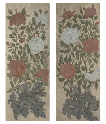Lot 11 - Korean School 19th Century Two similar red and...