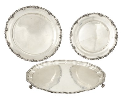 Lot 147 - Egyptian Silver Salver and Two Circular Trays...