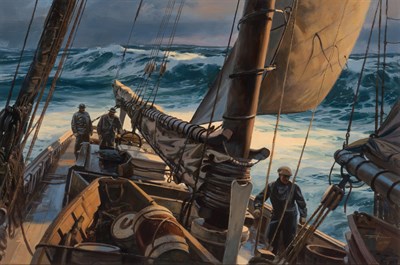 Lot 235 - Thomas M. Hoyne American, 1924-1989 Ship in a...