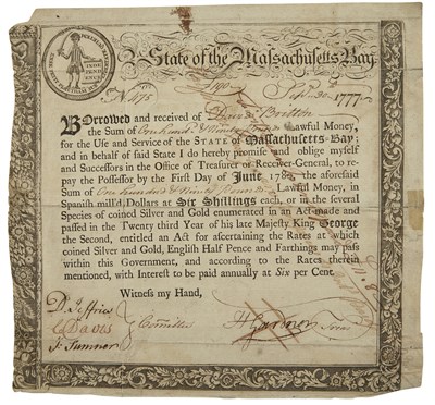 Lot 1 - [AMERICAN REVOLUTION] Engraved 1777...