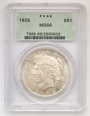 Lot 43 - United States 1925 Peace Dollar PCGS Choice...