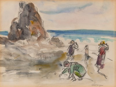 Lot 48 - Henri Lebasque French, 1865-1937 Figures on a...