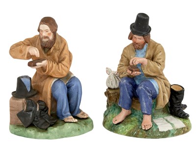 Lot 55 - Two Russian Porcelain Figures of Peasant Men...